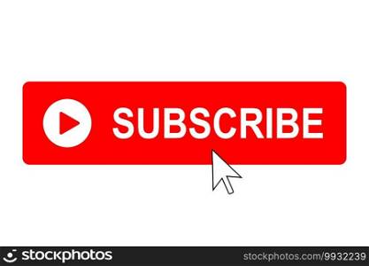 Subscribe button with pointer. Vector illustration . Template for your design. Subscribe button with mouse pointer. 