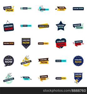 Subscribe Now 25 Vector Banners Pack for High-impact Marketing
