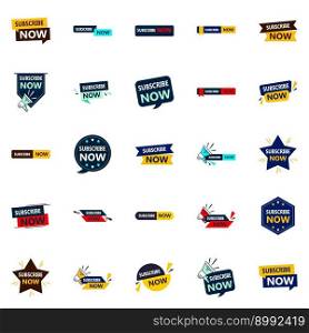 Subscribe Now 25 Vector Banners Pack for Maximum Impact