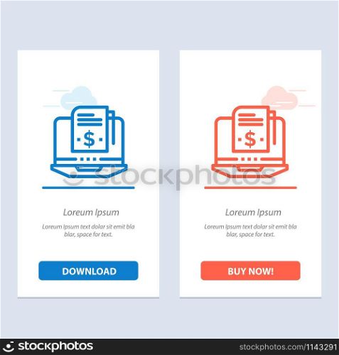Subscription, Model, Subscription Model, Digital Blue and Red Download and Buy Now web Widget Card Template