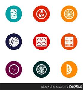 Subsistence icons set. Flat set of 9 subsistence vector icons for web isolated on white background. Subsistence icons set, flat style