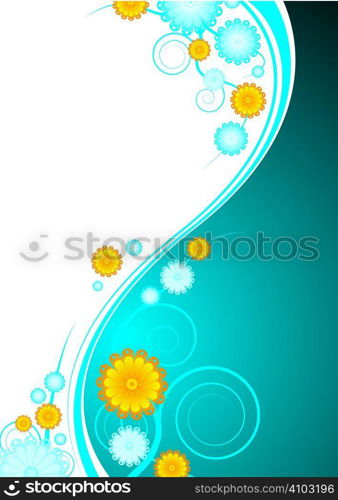 subtle blue and white floral background with copy space