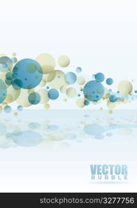 subtle bubble background with wave pattern and reflection