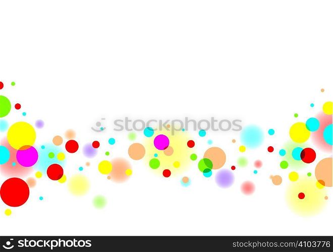 Subtle colorful bubble background with white copyspace and blur effect