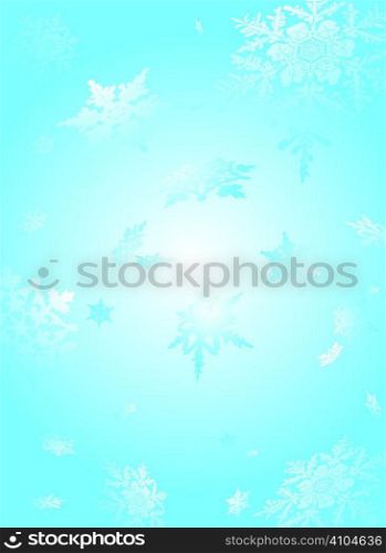 subtle snowflake background in light cyan and white ideal to place text over