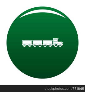 suburban train icon. Simple illustration of suburban train vector icon for any design green. Suburban train icon vector green