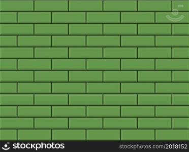 Subway tile pattern. Metro green ceramic bricks background. Vector realistic illustration. Subway tile pattern. Metro green ceramic bricks background. Vector realistic illustration.