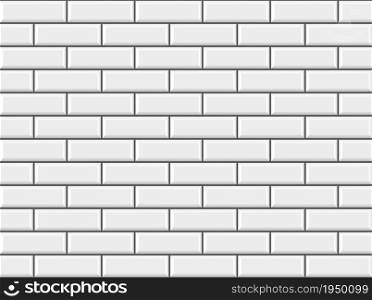 Subway tile pattern. Metro white ceramic bricks background. Vector realistic illustration. Subway tile pattern. Metro white ceramic bricks background. Vector realistic illustration.