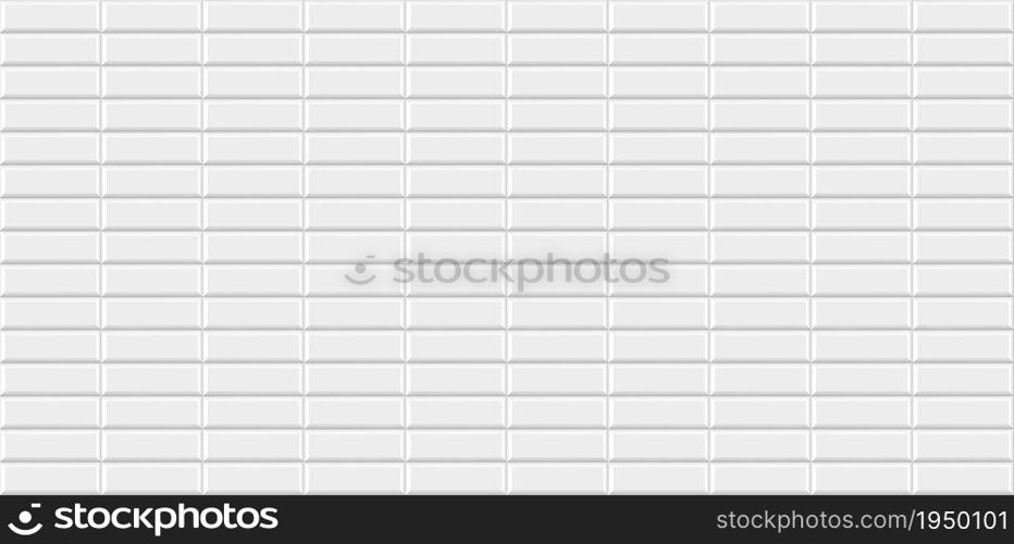 Subway tile pattern. Metro white ceramic bricks background. Vector realistic illustration. Subway tile pattern. Metro white ceramic bricks background. Vector realistic illustration.