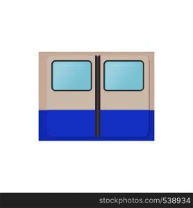Subway train doors icon in cartoon style on a white background. Subway train doors icon, cartoon style