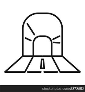 Subway tunnel icon outline vector. Car entrance. Stone underground. Subway tunnel icon outline vector. Car entrance