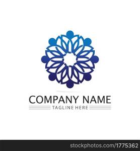 succes people logo team work brand and business logo, vector community, unity colorful and friendship , partner teamwork care logo