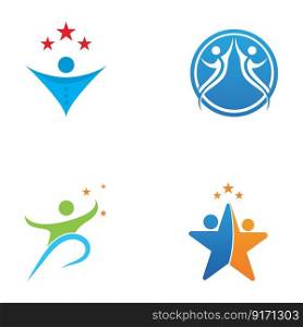 succes people logo vector and illustration template design