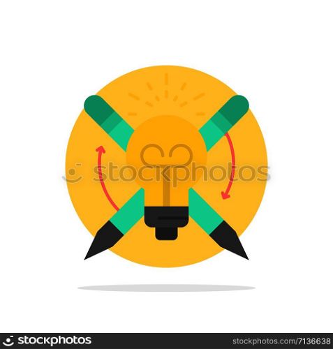 Success, Bulb, Light, Focus, Abstract Circle Background Flat color Icon