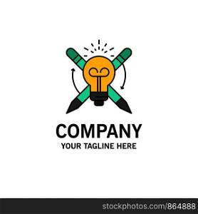 Success, Bulb, Light, Focus, Business Logo Template. Flat Color