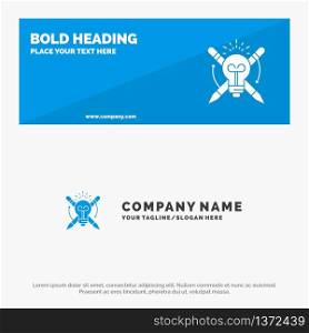 Success, Bulb, Light, Focus, SOlid Icon Website Banner and Business Logo Template