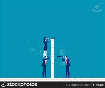 Success. Business team with strategy. Concept business vector illustration.