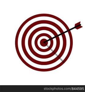 Success hit of target with arrow. Sport target illustration or business concept. EPS 10. Success hit of target with arrow. Sport target illustration or business concept.