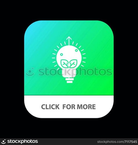 Success, Idea, Bulb, Light Mobile App Button. Android and IOS Glyph Version