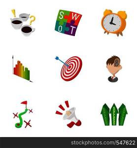 Success in business icons set. Cartoon illustration of 9 success in business vector icons for web. Success in business icons set, cartoon style