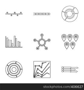 Success in business icons set. Outline illustration of 9 success in business vector icons for web. Success in business icons set, outline style