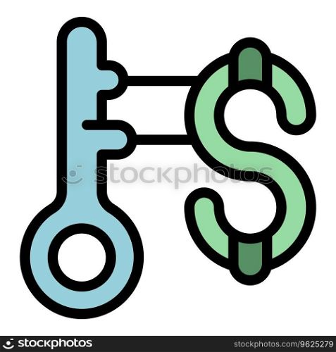 Success key icon outline vector. Check list. Main conclusion color flat. Success key icon vector flat