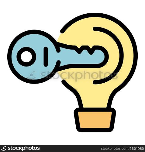 Success key icon outline vector. Critical cost. Client battle color flat. Success key icon vector flat