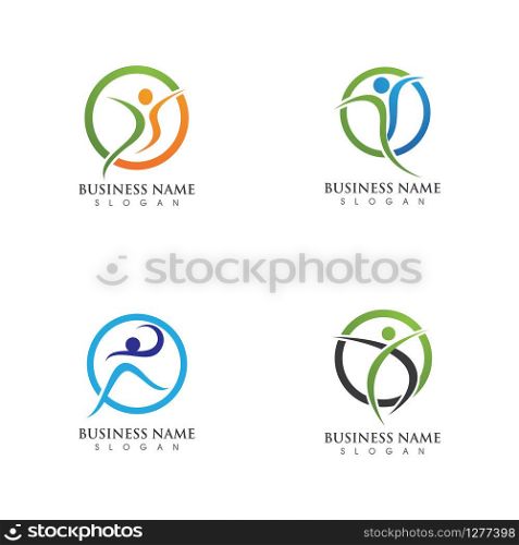 Success people jump logo sign illustration vector