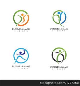 Success people jump logo sign illustration vector