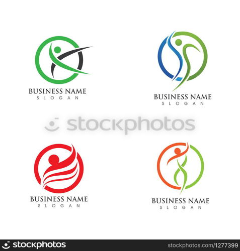 Success people jump logo sign illustration vector