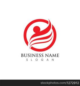 Success people jump logo sign illustration vector design