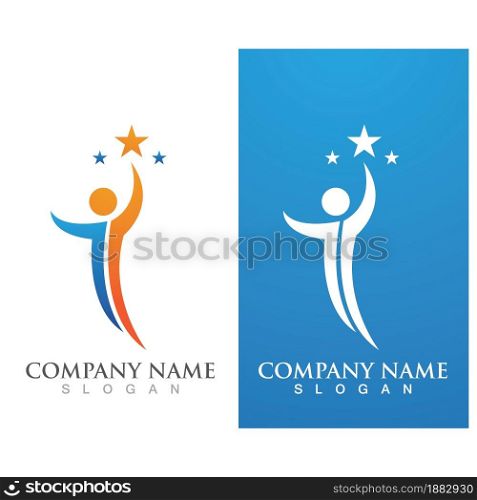 Success people star logo vector