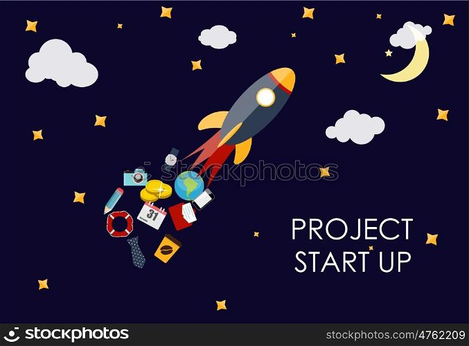 Success. Personal and career growth. Business idea. Quick Start Up Flat Concept Illustration. EPS10. Success. Personal and career growth. Business idea. Quick Start