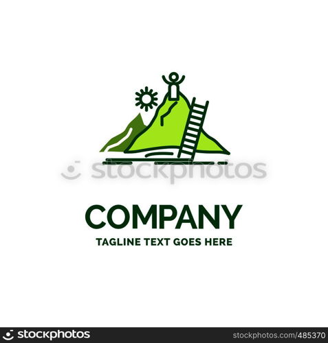 Success, personal, development, Leader, career Flat Business Logo template. Creative Green Brand Name Design.