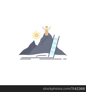 Success, personal, development, Leader, career Flat Color Icon Vector