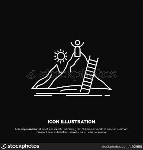 Success, personal, development, Leader, career Icon. Line vector symbol for UI and UX, website or mobile application. Vector EPS10 Abstract Template background