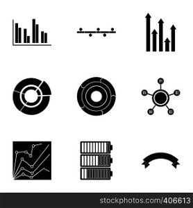 Success statistics icons set. Simple illustration of 9 success statistics vector icons for web. Success statistics icons set, simple style