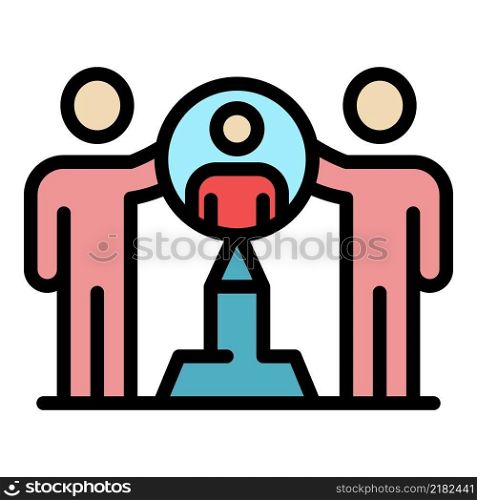 Success teamwork icon. Outline success teamwork vector icon color flat isolated. Success teamwork icon color outline vector