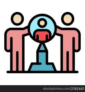 Success teamwork icon. Outline success teamwork vector icon color flat isolated. Success teamwork icon color outline vector