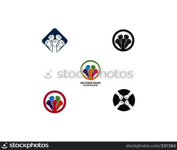 success,togetherness hand icon logo vector template
