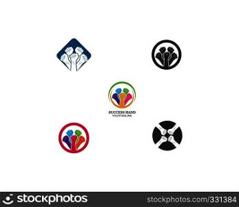 success,togetherness hand icon logo vector template