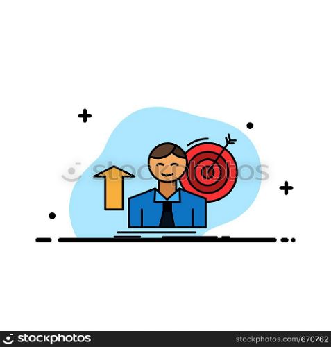 success, user, target, achieve, Growth Flat Color Icon Vector