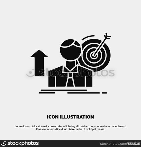 success, user, target, achieve, Growth Icon. glyph vector gray symbol for UI and UX, website or mobile application. Vector EPS10 Abstract Template background