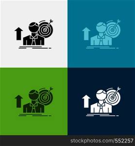 success, user, target, achieve, Growth Icon Over Various Background. glyph style design, designed for web and app. Eps 10 vector illustration. Vector EPS10 Abstract Template background