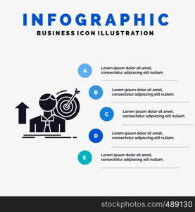 success, user, target, achieve, Growth Infographics Template for Website and Presentation. GLyph Gray icon with Blue infographic style vector illustration.. Vector EPS10 Abstract Template background