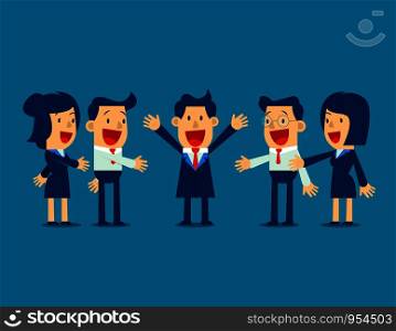 Successful business people with business team. Concept business vector