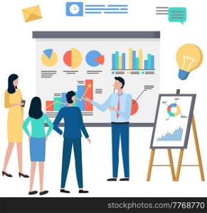 Successful business project presentation, company strategy planning, statistics indicators analysis. Analytics business information. Presenting company financial report. Presentation of start up data. Successful business project presentation, company strategy planning, statistics indicators analysis