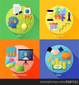 Successful business steps idea strategy presentation deal concept vector illustration