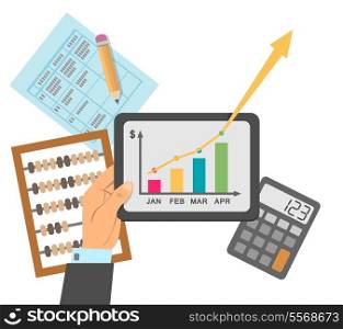 Successful financial business plan report concept vector illustration