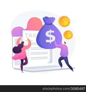 Successful financial operation. Business accounting, invoice report. Happy people with tax receipt. Duty paying, money savings, cash income. Vector isolated concept metaphor illustration. Tax payment vector concept metaphor